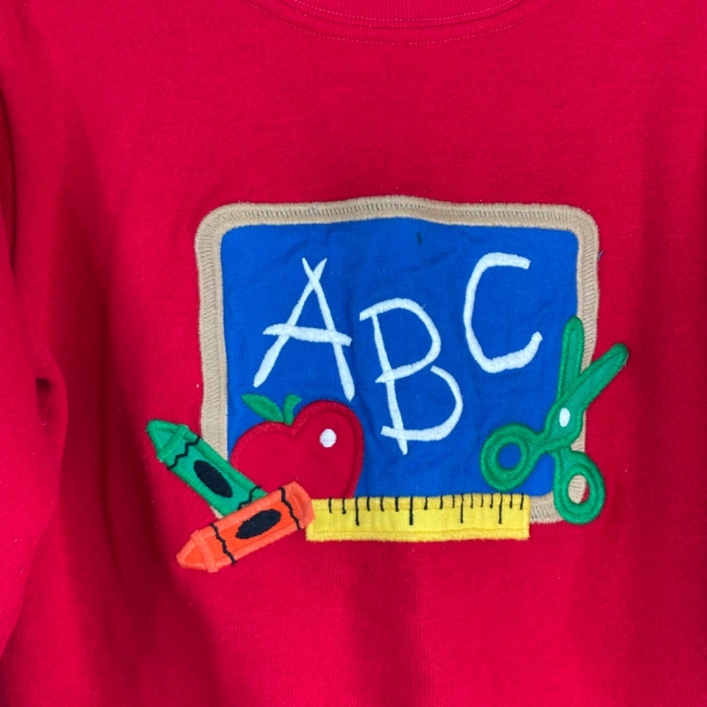 VTG 90s Kellys Kids Matching Set 4/5 Crewneck Corduroy Shorts Back to School ABC - Picture 2 of 16